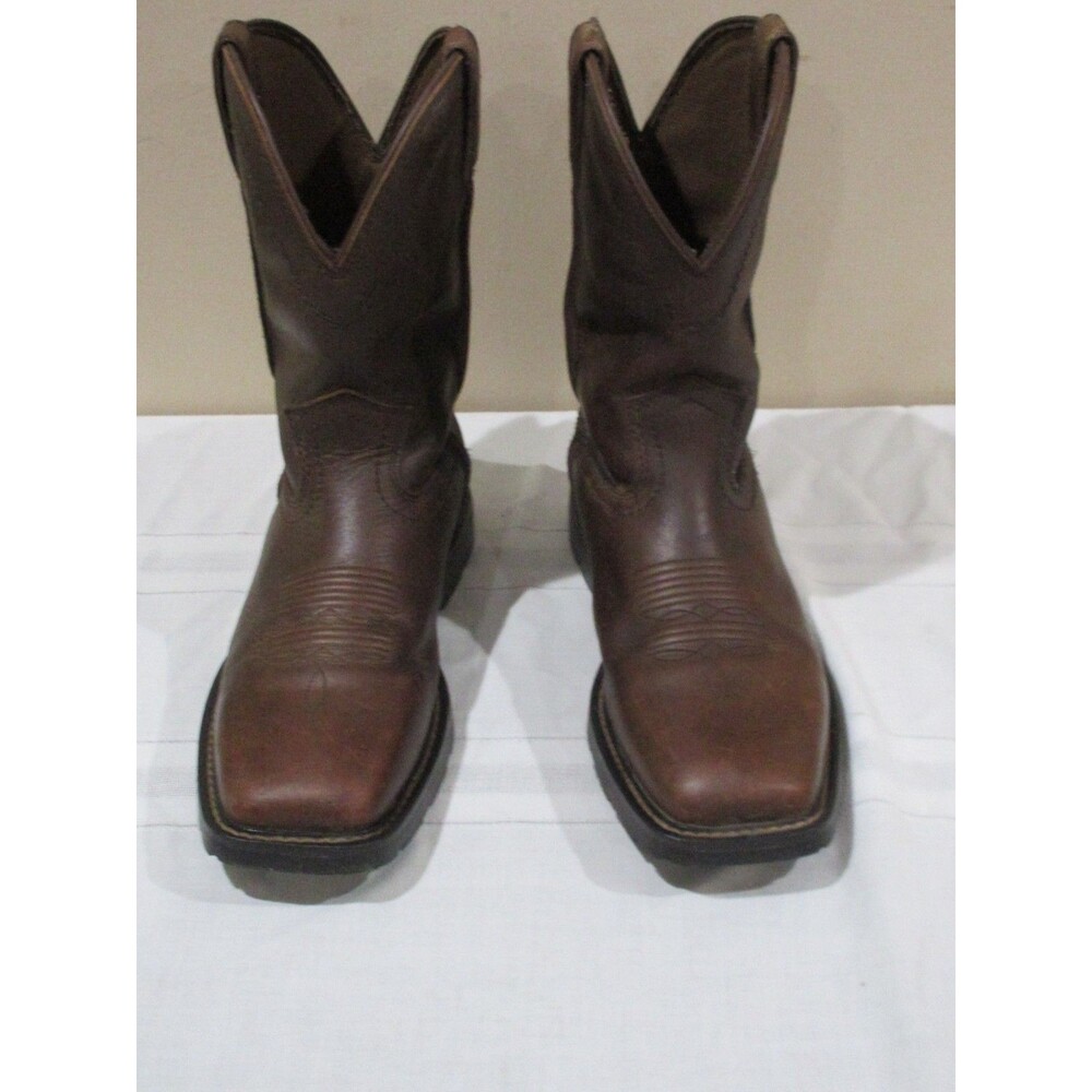 Justin Ames 11"Pull-On Boots Men 9.5D Brown Wk Leather ASTM F2892-18EH MSRP 230.